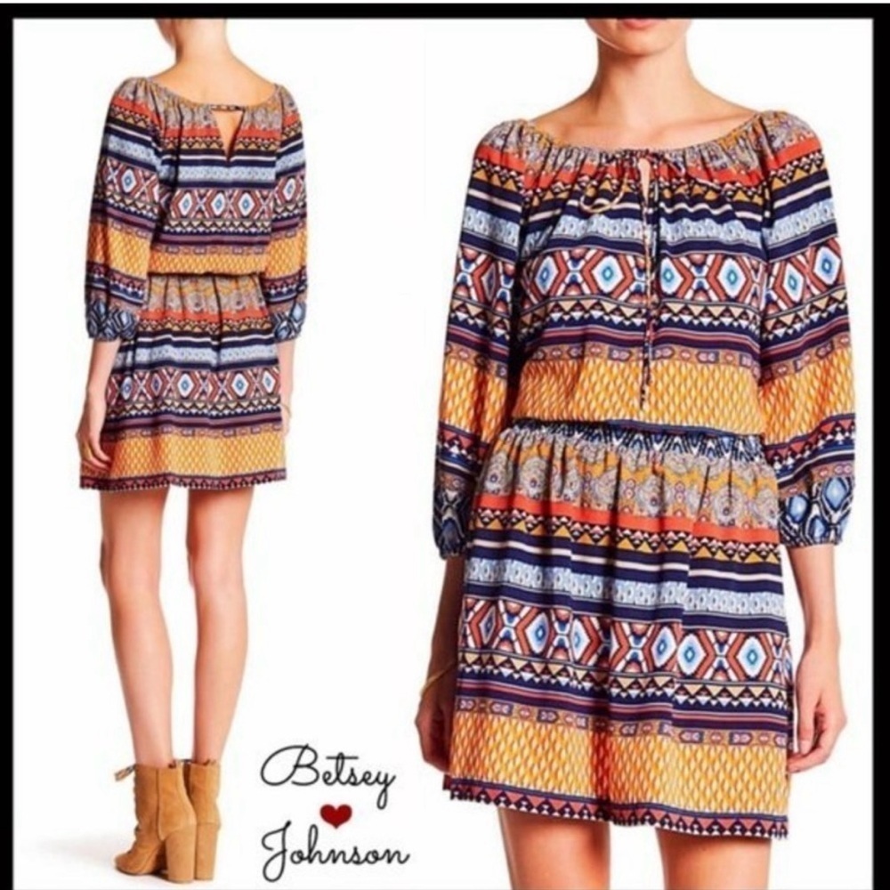 Betsey Johnson Multicolor Patterned Mini Dress